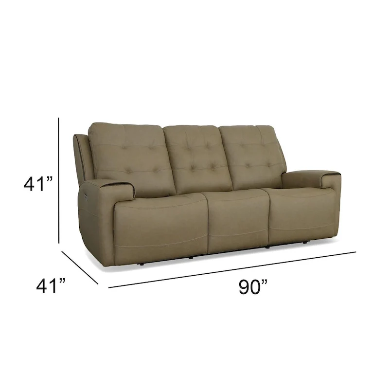Top Grain Leather Power Reclining Sofa with Power Headrests and Zero Gravity