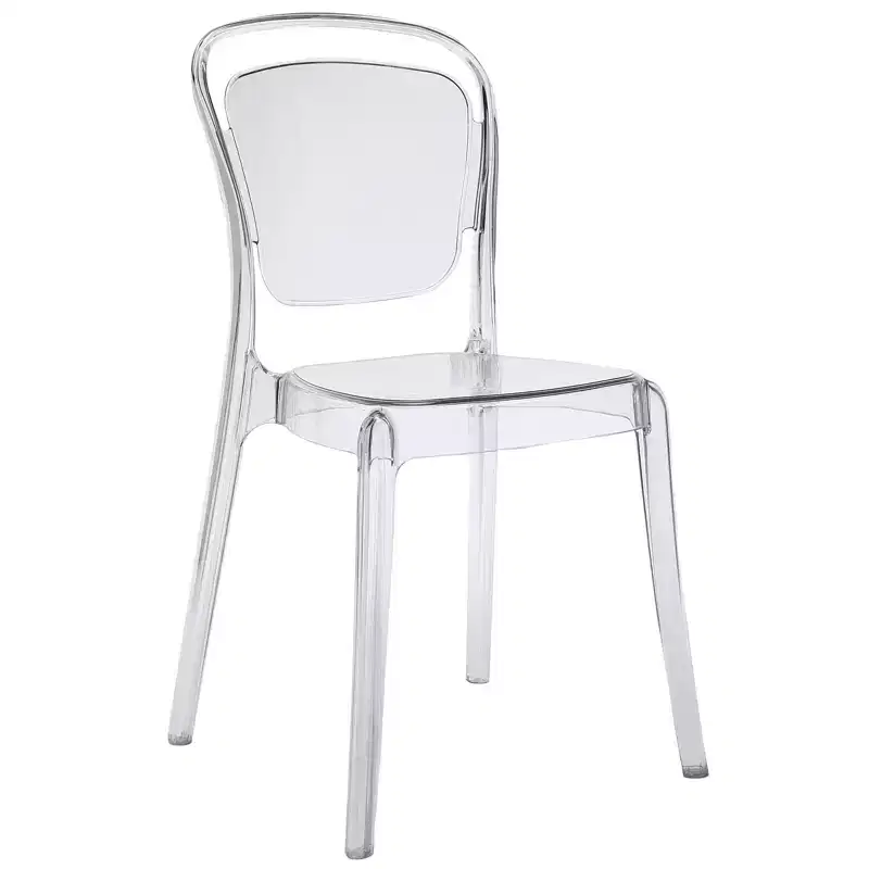 Dining Side Chair Clear -: Polycarbonate, Spot/Wipe Clean, No Assembly, 330lb Capacity