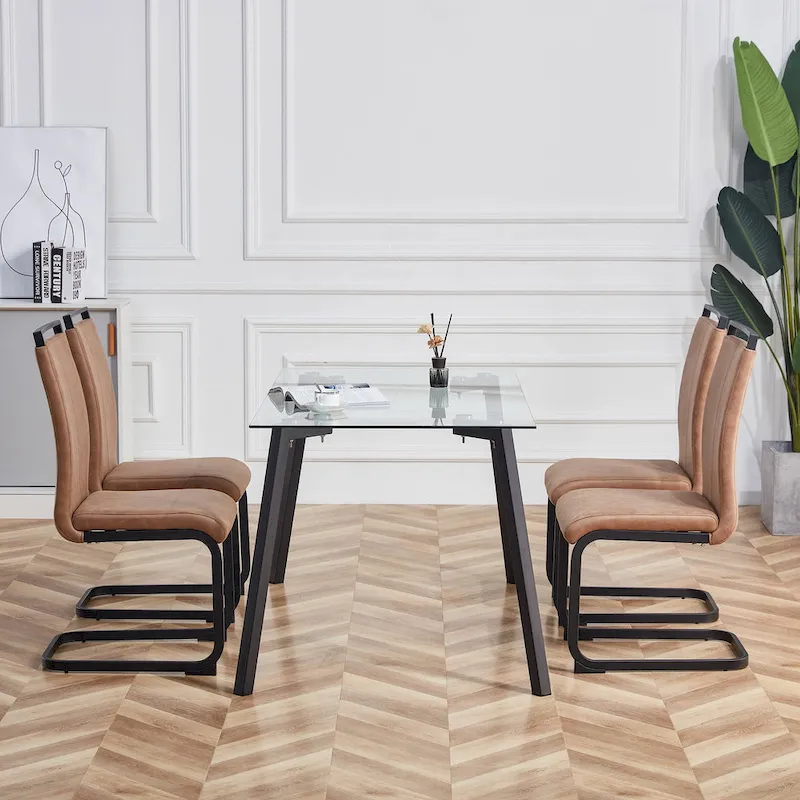 Modern Dining Chairs PU Faux Leather set of 4