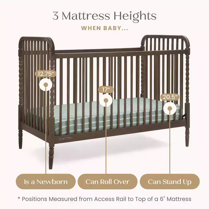 Wood 4-in-1 Convertible Baby Crib 55''W x 30.5''D x 41''H