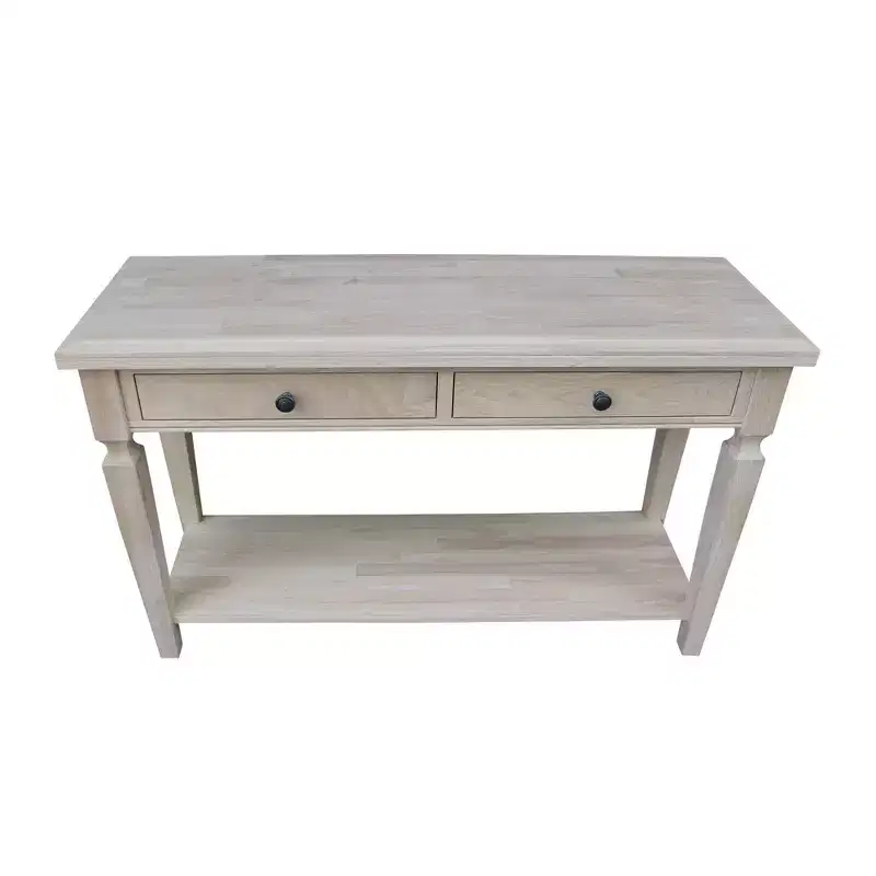 Vista Console and Sofa Table Natural - International Concepts: Durable Parawood, Modern Rectangle Design