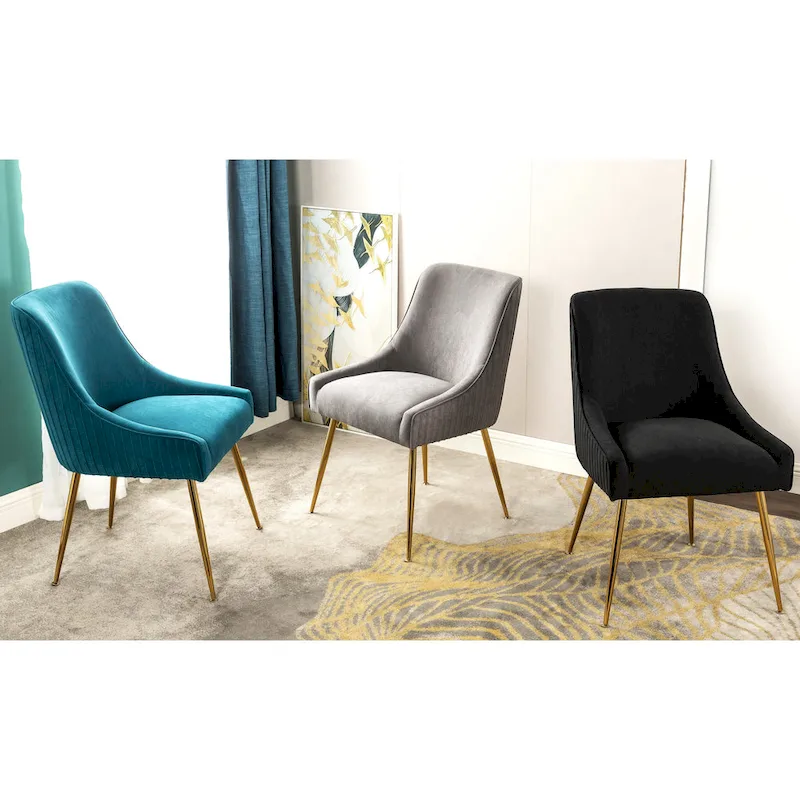 Mid Century Velvet Upholstered Dining Chair