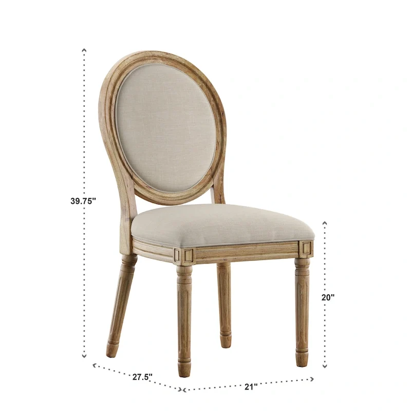 Deana Round Linen and Wood Dining Chairs (Set of 2) by iNSPIRE Q Artisan