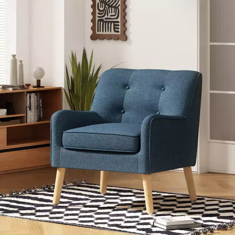 Christopher Knight Home Calix Mid-Century Modern Button Tufted Upholstered Accent Chair