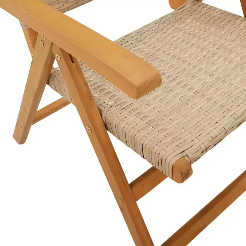 vidaXL Garden Chair Set of 2 Beige Solid Acacia wood, Poly Rattan