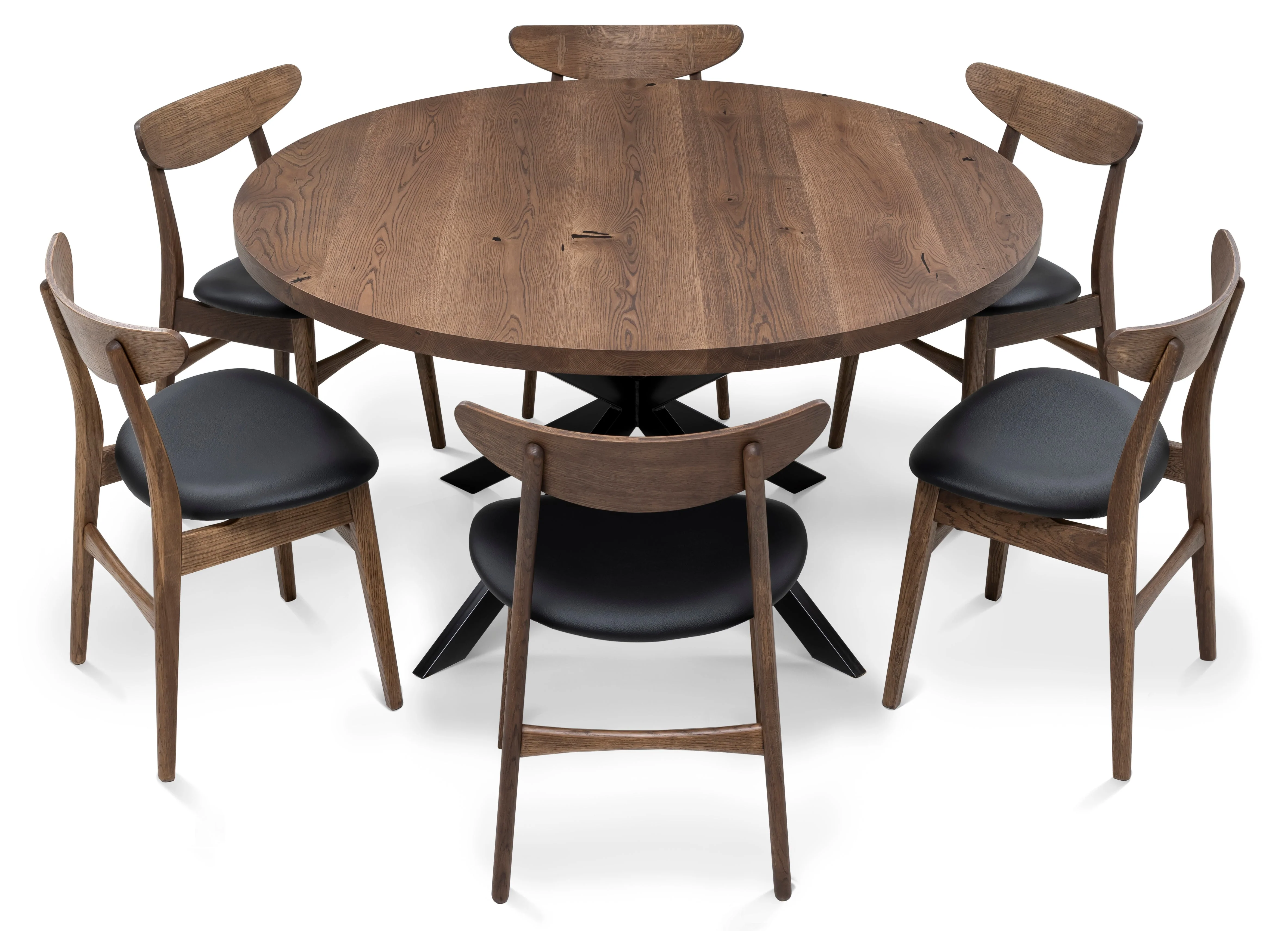 Round Dining Table in Dark Oak - Introducing our handcrafted solid oak round dining table - a stunning addition to any home - Made from