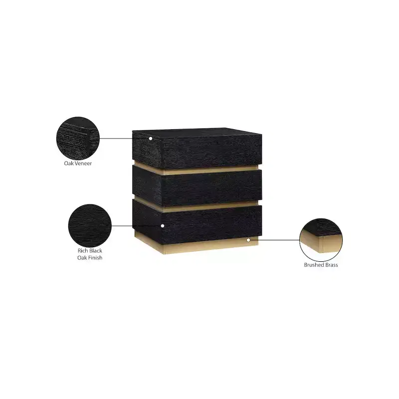 Meridian Furniture,Zaylan Black Nightstand