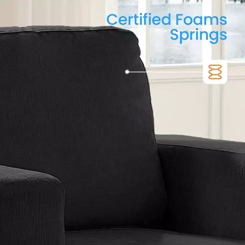Mjkone 82Chenille 3-Seat Straight Sectional Sofa with 56''Armchair,2 Piece Living Room Sectional Sofa Furniture Sets
