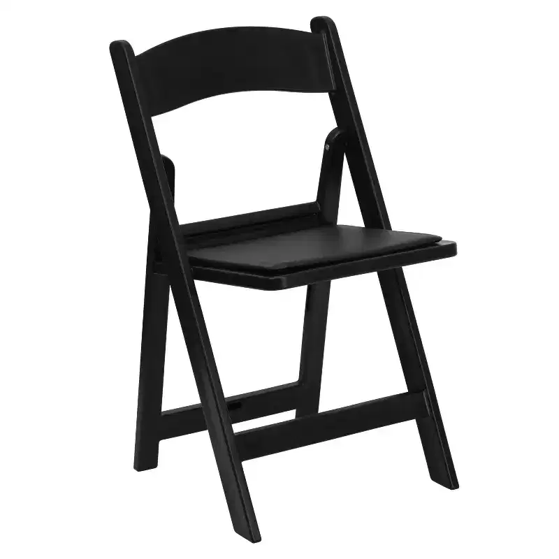 Emma and Oliver 2 Pack Wedding Party Event Resin Folding Chair with Vinyl Padded Seat