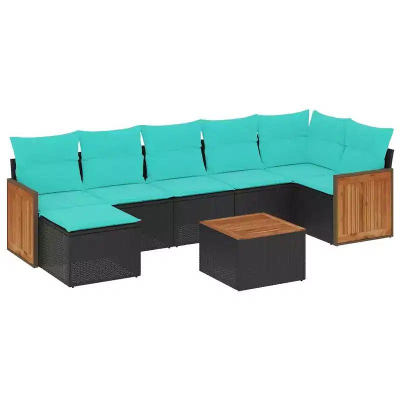 vidaXL Patio Sofa Set Black PE rattan Large Modular Patio Sofa Set