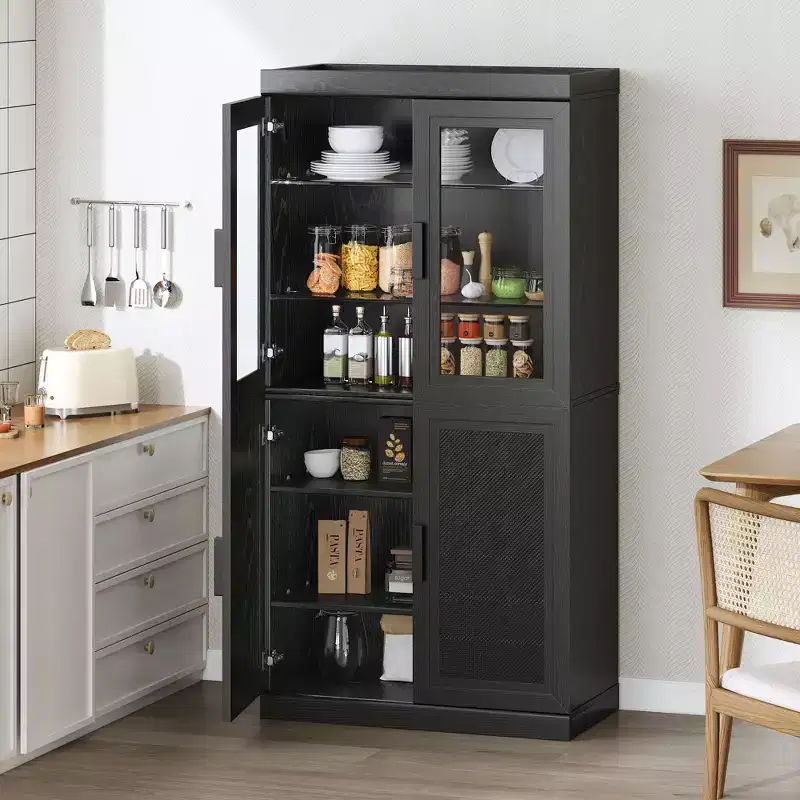 PexFix Wood Kitchen Storage Pantry Cabinet with Adjustable Shelves
