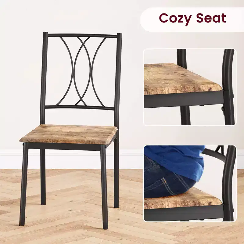 Rectangle Kitchen Table, with 4 Upholstered Chairs
