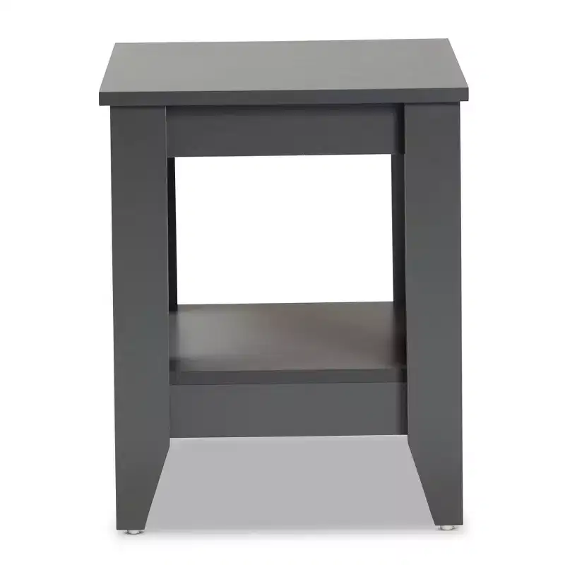 Wood End Table Gray -