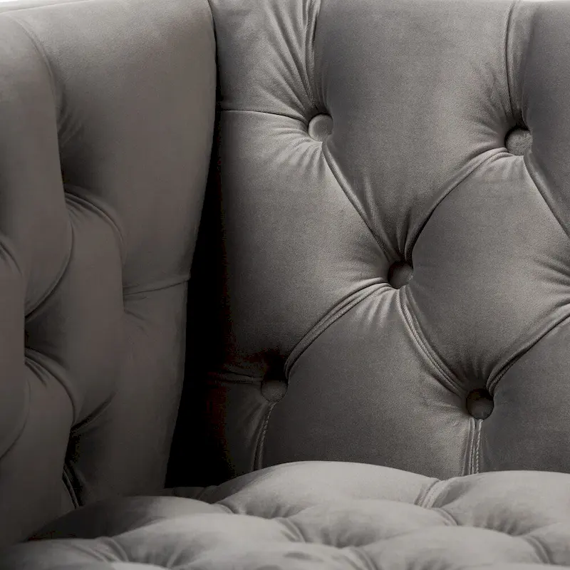 Glam Velvet and Gold Finished Lounge Chair