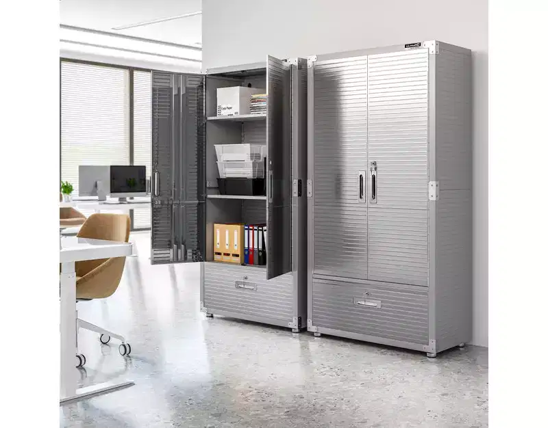 Heavy-Duty Steel Storage Cabinet with Bottom Drawer, 36W x 18D x 72H