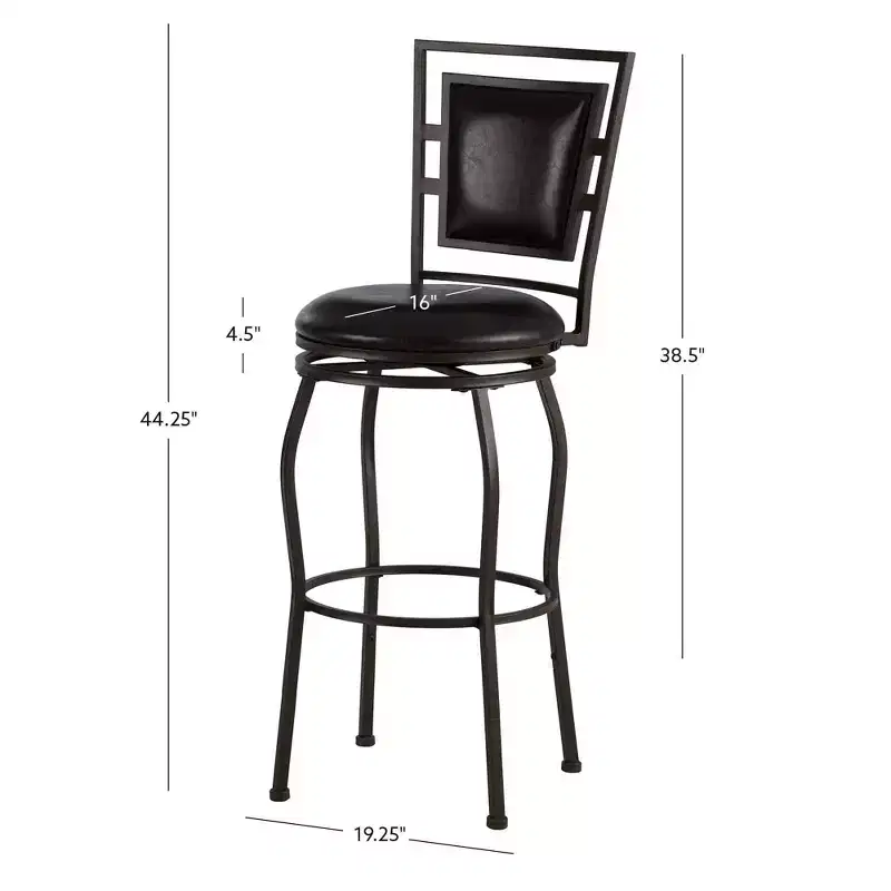 Linon 3pc Teagan Adjustable Stool Set Dark Brown: Upholstered, Powder-Coated, Kitchen Island Seating