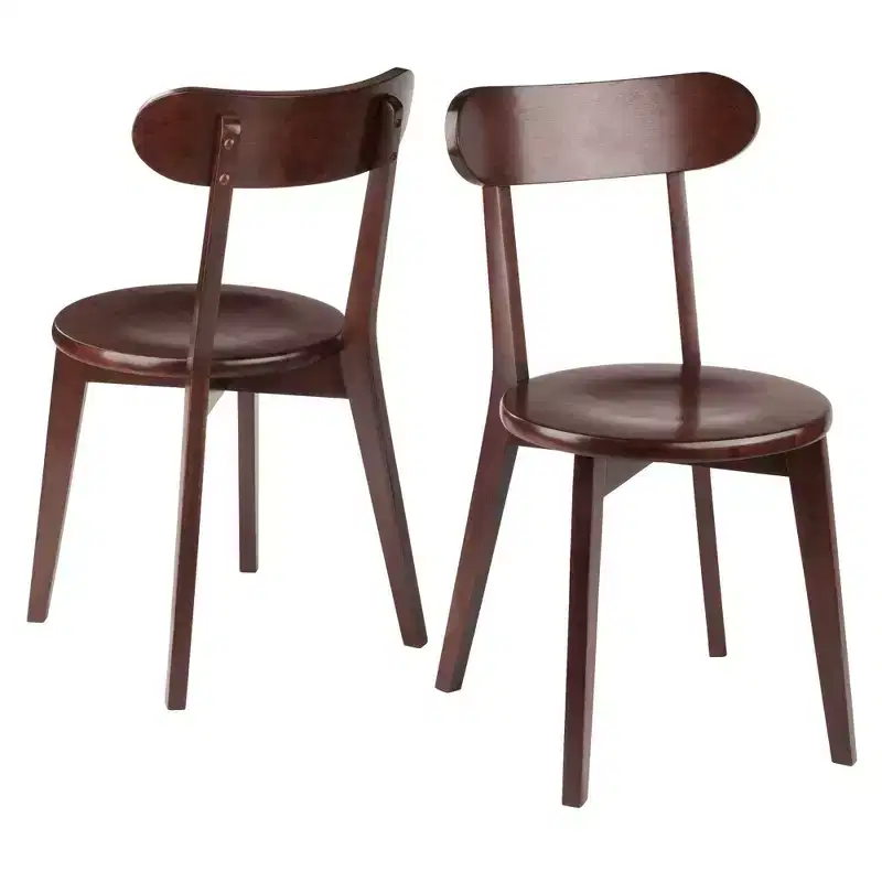 3pc Pauline Dining Sets Walnut - Winsome: Solid Wood, Square Table, 2 Chairs
