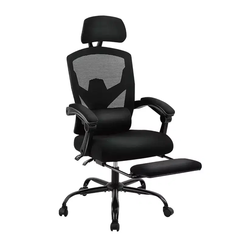 TUYOHW Mesh Swivel Criss Cross Chair on Wheels,Office Chair with Retractable Footrest,Gaming Chair with Lumbar Support Pillow for Office