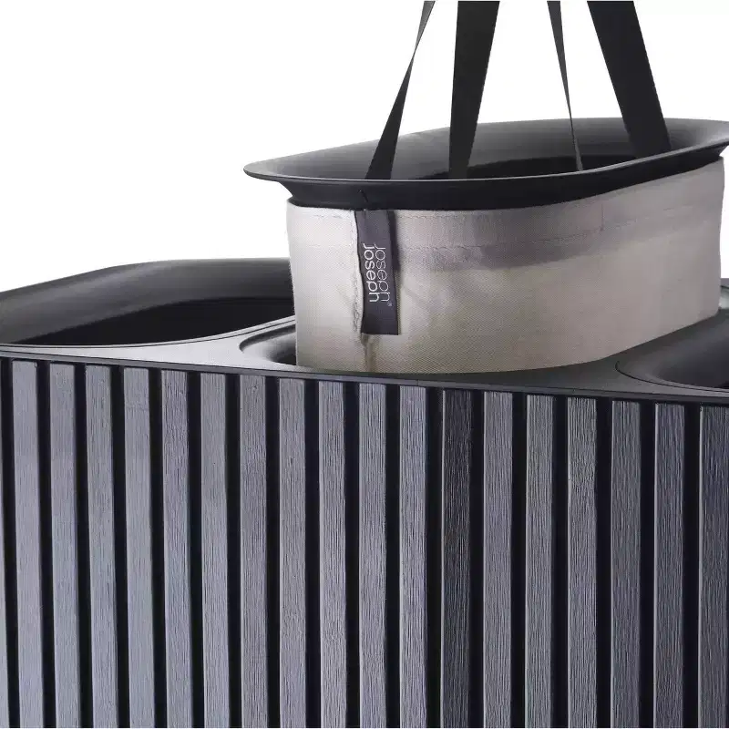 Joseph Joseph Tota Trio Luxe 90L Bamboo Laundry Separation Basket - Carbon Black