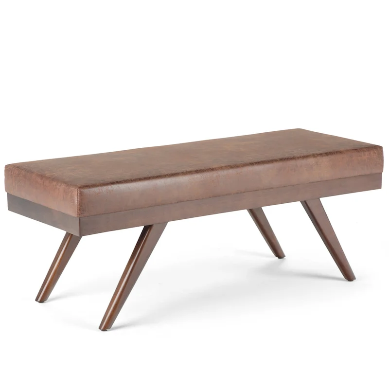 WYNDENHALL Nadine 48 inch Wide Mid Century Modern Rectangle Ottoman Bench