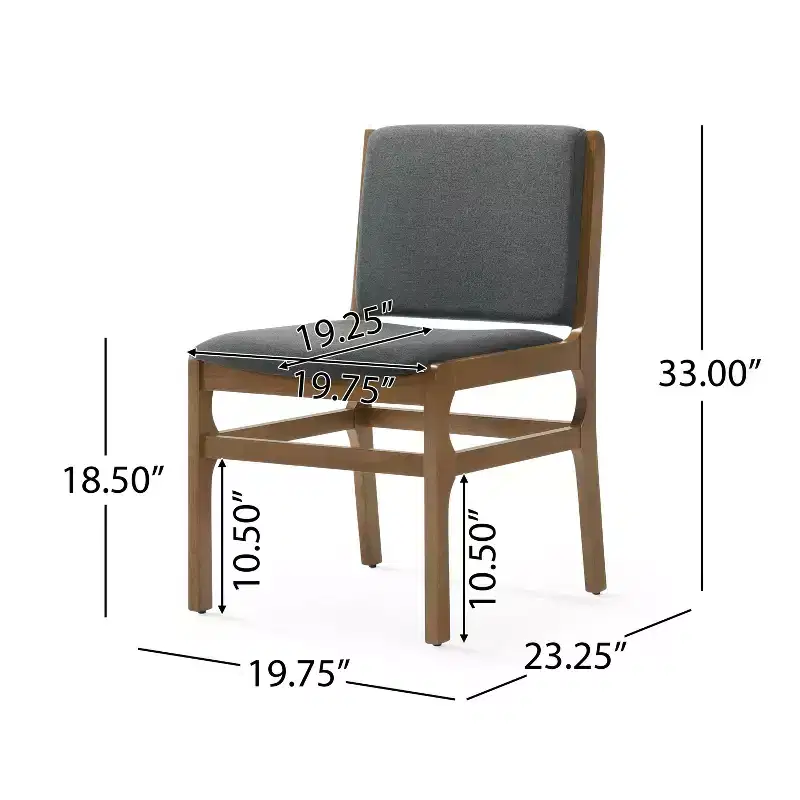 Okak Set of 2 Modern Dining Chairs, Fabric Dining Room Chairs, Upholstered Kitchen Side Chairs with Curved Backrest & Metal Frame