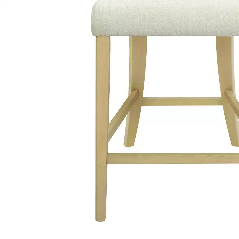 Christopher Knight Home Imamu Rubberwood Upholstered Counter Stools with Curved Open Back (Set of 2)