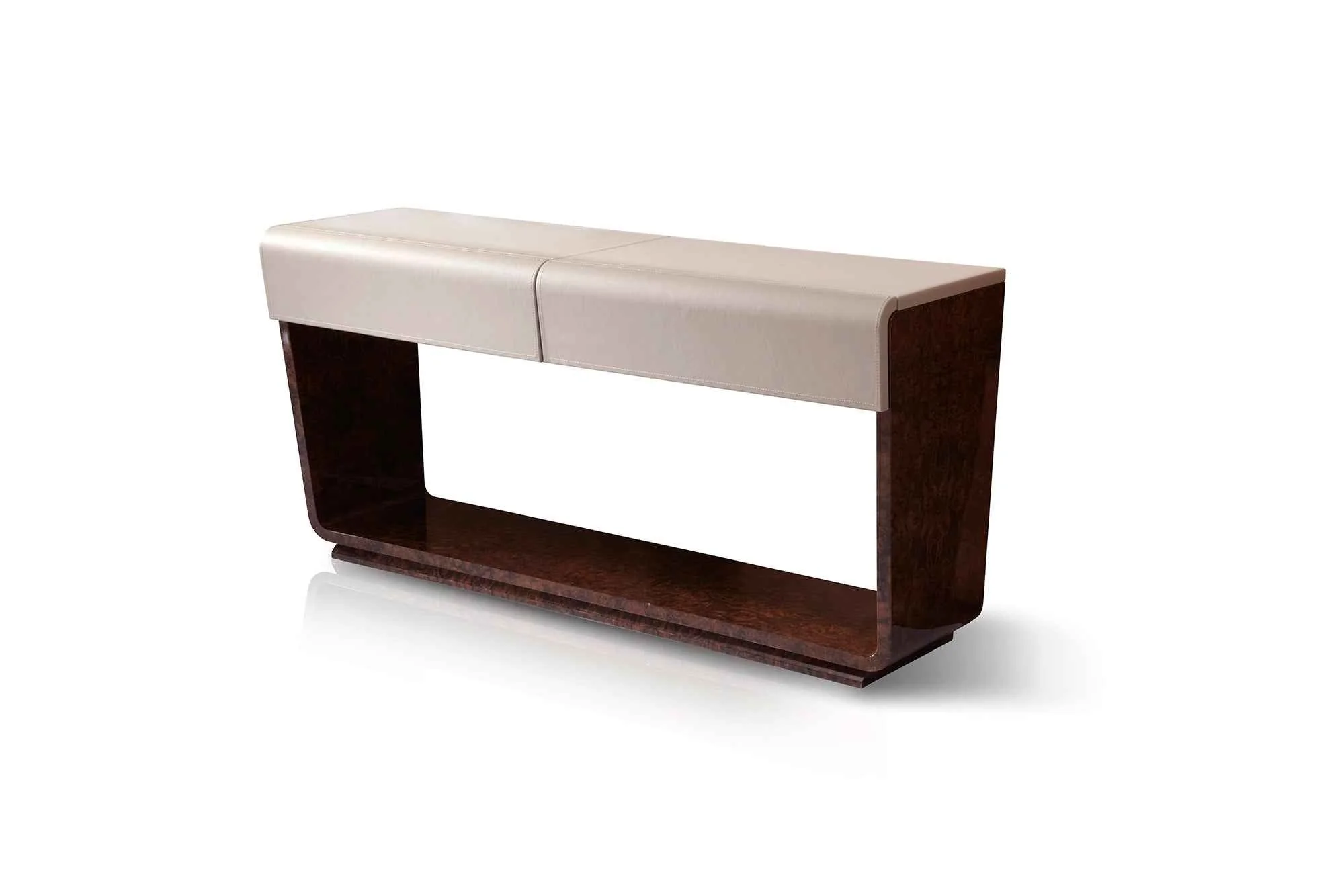 Luxurious Wood Veneer Foyer Console Table for Living Room Entryway