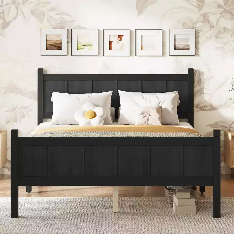 Full Size Flat Panel Bed With Headboard & Footboard