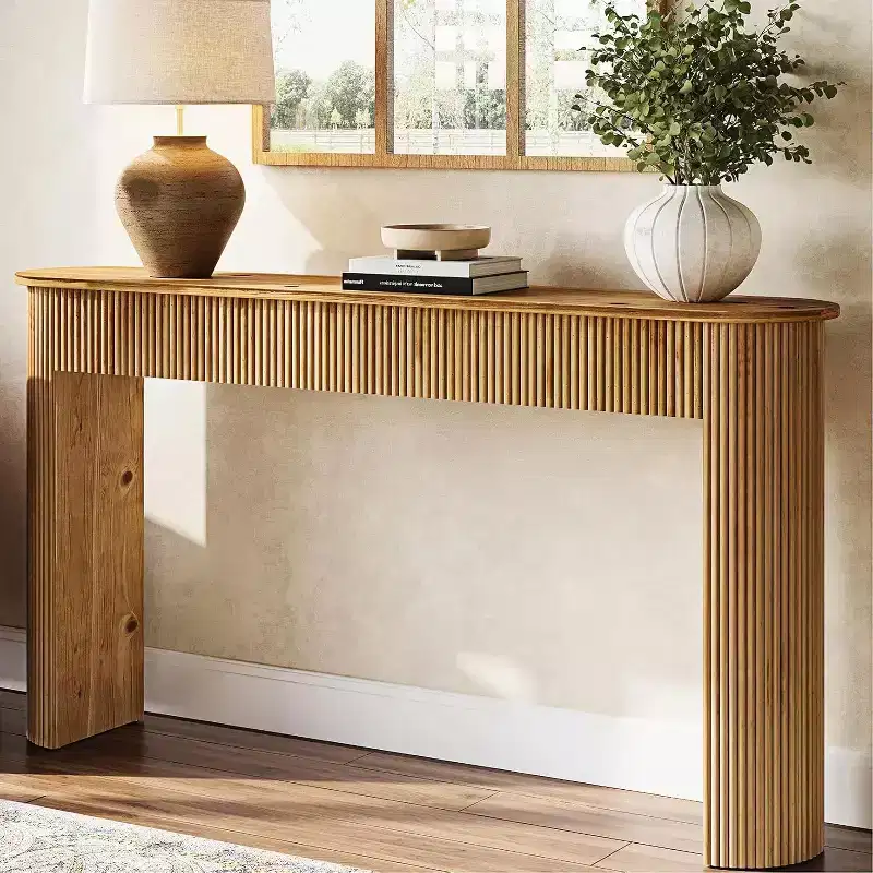 Solid Wood Console Table, 63 Long Entryway Table, Sofa Table Behind Couch for Living Room, Hallway, Entrance