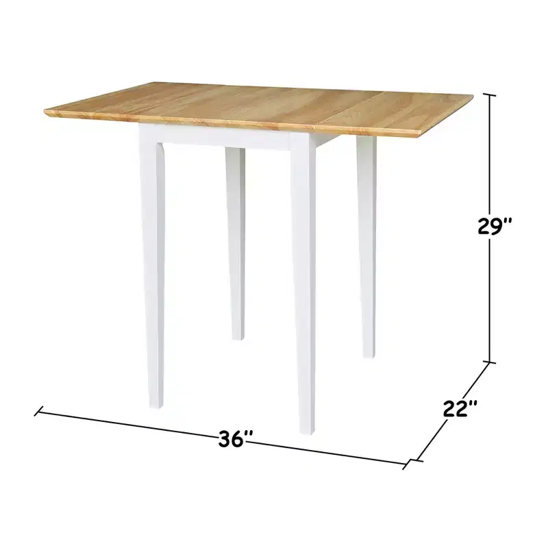 International Concepts Small Dual Drop Leaf Dining Table with 2 San Remo Splat