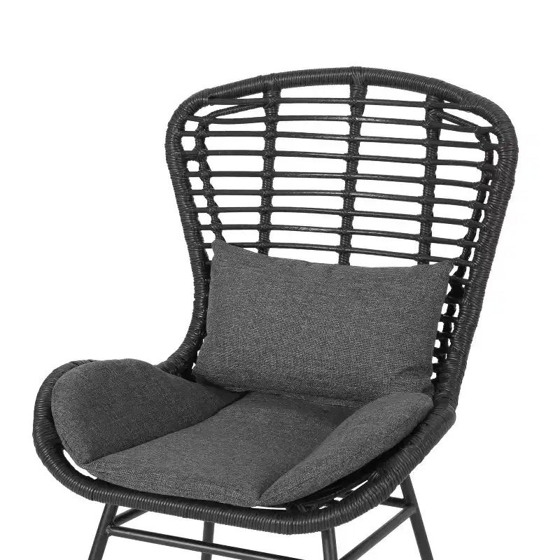 Christopher Knight Home Habra Wicker Iron Frame Club Chairs with Cushions