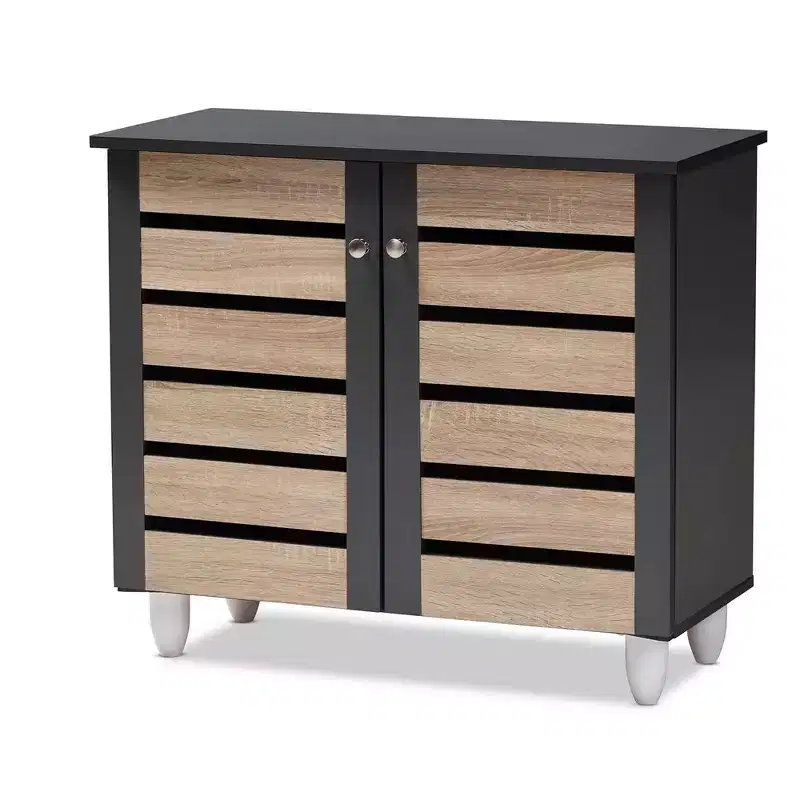 Door Shoe Storage Cabinet Dark Gray