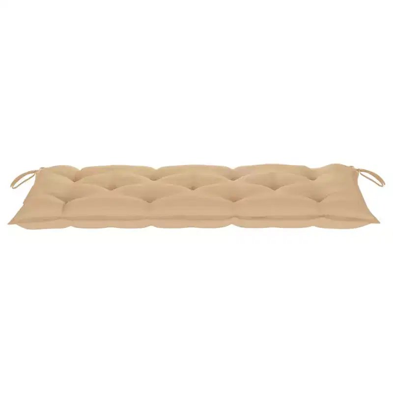 Garden Bench Natural Bamboo, Beige Cushion