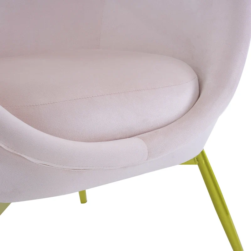 Christopher Knight Home - Eliana Modern Teddy Fabric Accent Chair with Curved Backrest and Gold Legs
