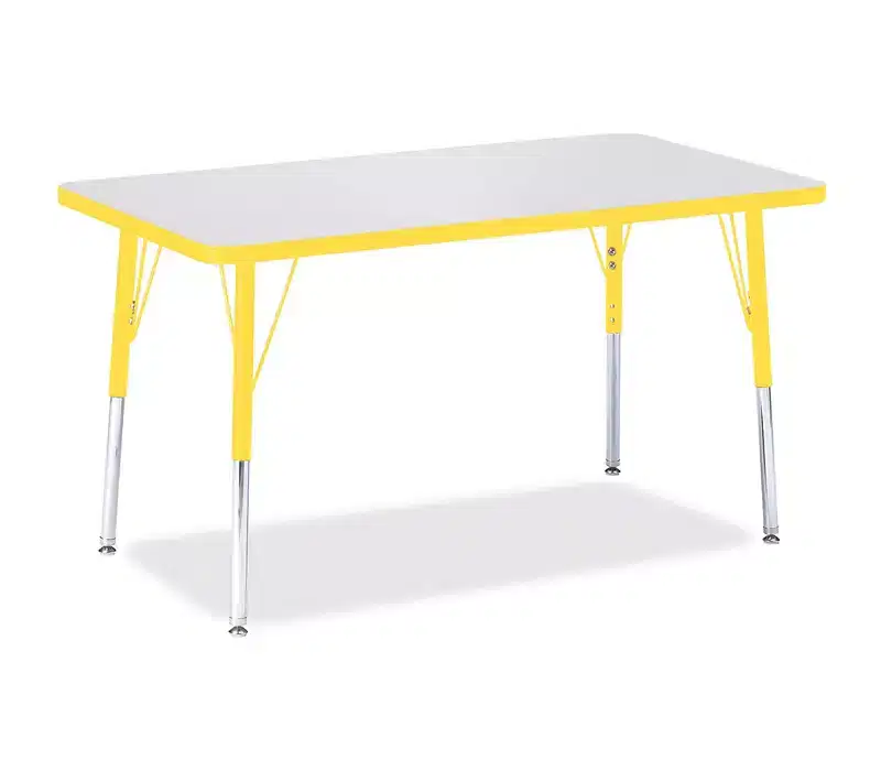 Adult Height Color Edge Rectangle Activity Table 24x36 - Yellow