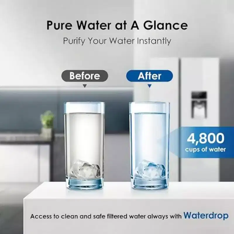 Waterdrop Plus UKF7003 Refrigerator Water Filter Replacement for Maytag UKF7003, Whirlpool EDR7D1,NSF 401and53 Certified(1 Pack)