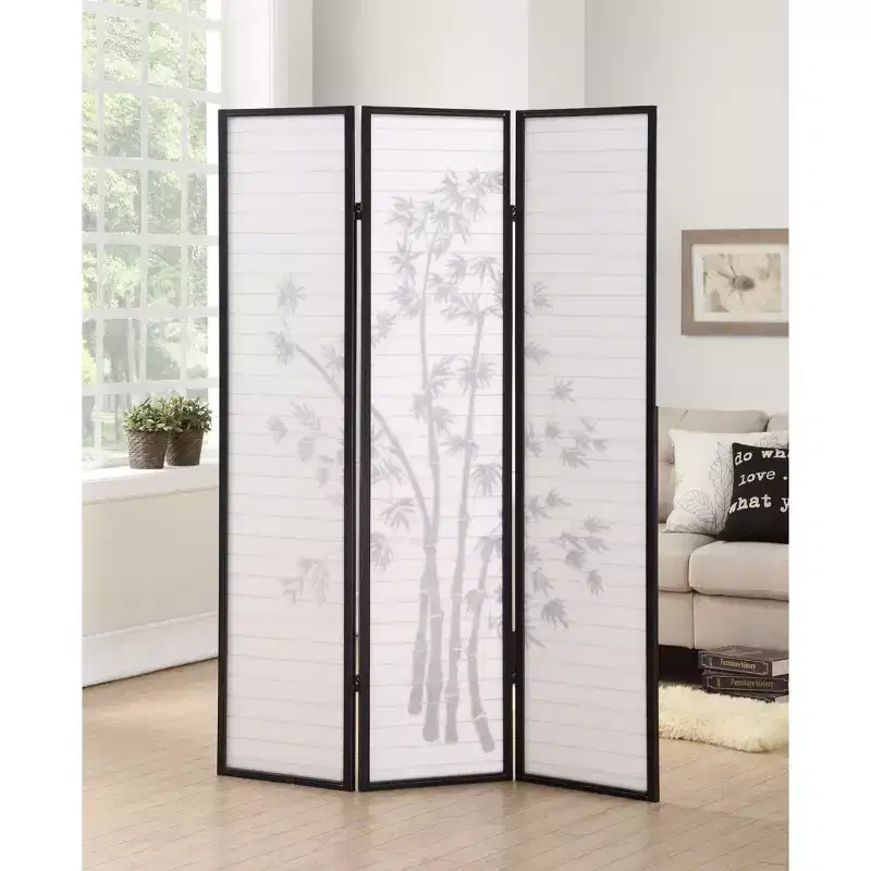 Black 3-Panel Shoji Screen Room Divider