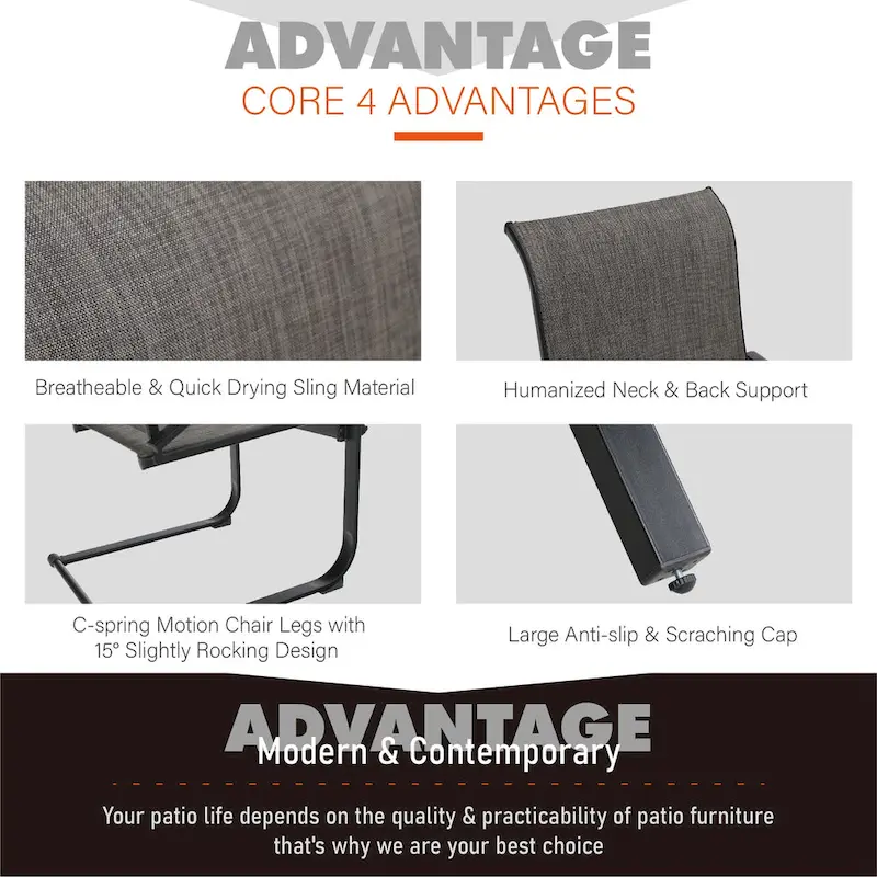 7-Piece Patio Dining Sets , 6 Textilene Fabirc Chairs and 1 Metal Table with 2.1 Umbrella Hole