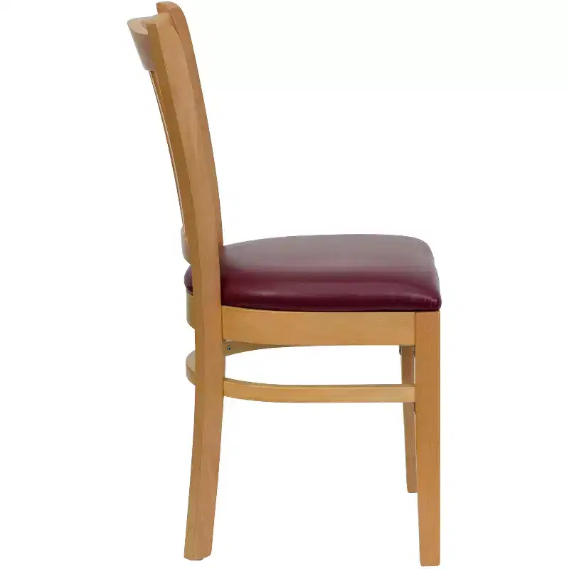 Vertical Slat Back Wooden Restaurant Chair