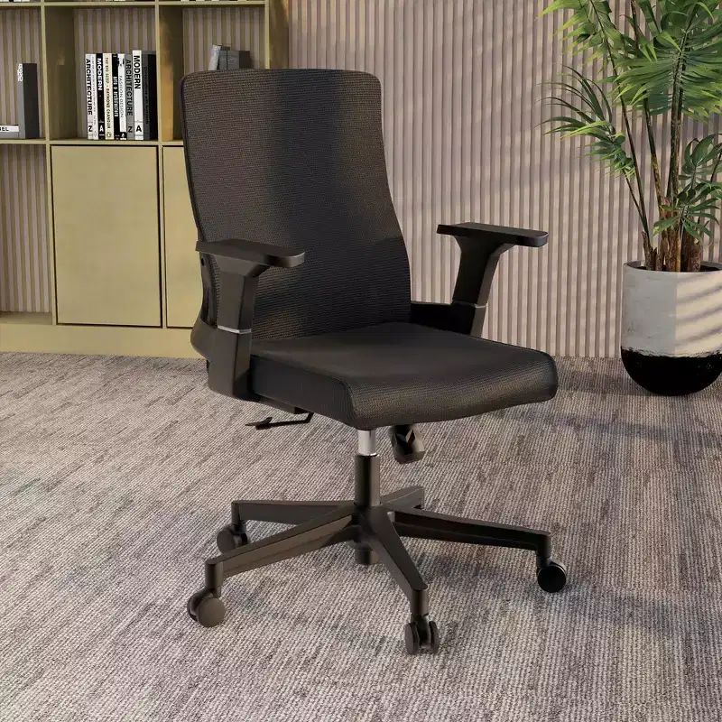 LeisureMod Brio Ergonomic Mesh Office Chair - Breathable Lumbar Support - Adjustable Swivel & Tilt Computer Desk Chair