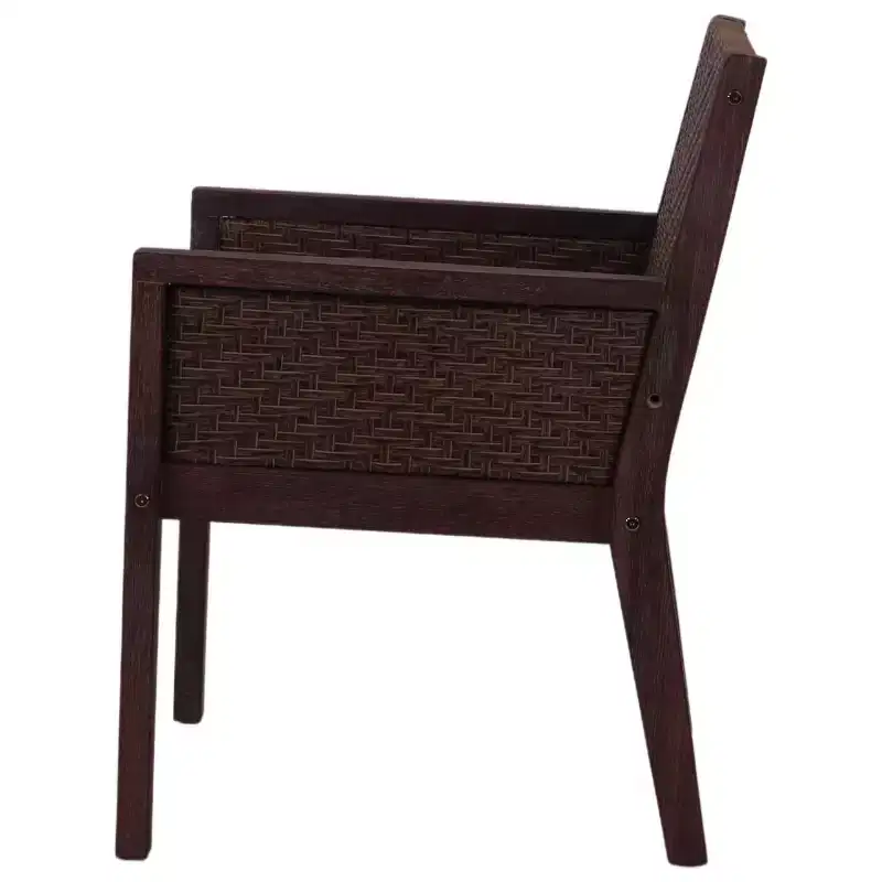 Courtyard Casual Buena Vista II Dining Arm Chair Stained Eucalyptus Wood Knock Down Packing Cushion Packed in Box but Priced Seperaely