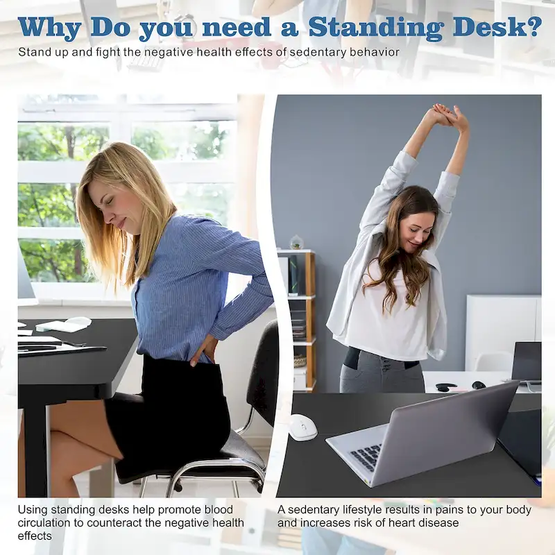 Futzca Height Adjustable Electric Standing Desk Sit Stand Computer Stand up Desk with Splice Board