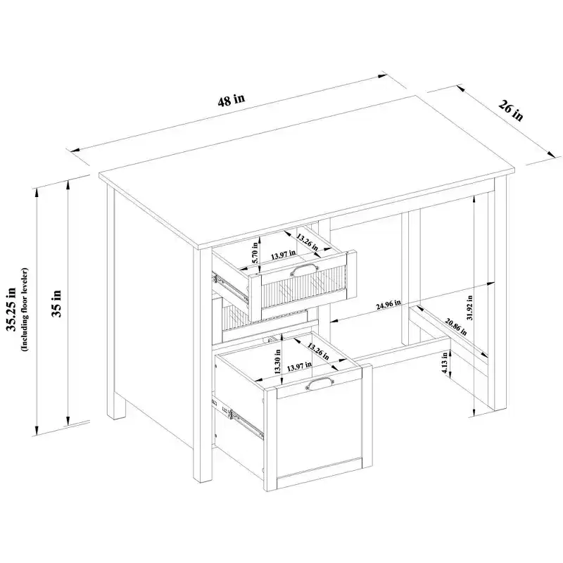 48 Reeded Glass & Wood Kitchen Island with Seating Nook - Hearth & Hand with Magnolia