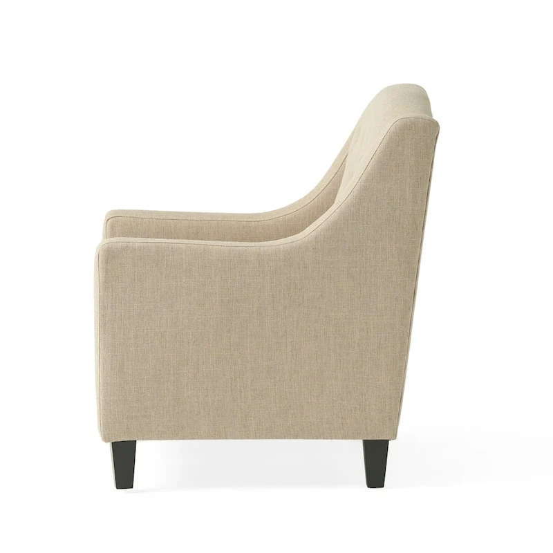 Elaine Light Beige Tufted Fabric Club Chair with Ottoman by Christopher Knight Home
