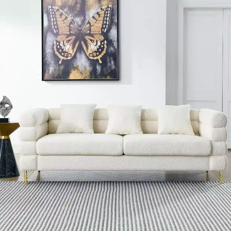 Deep Seating Sectional Sofa - 81 Comfort Sofa w/3 Pillows