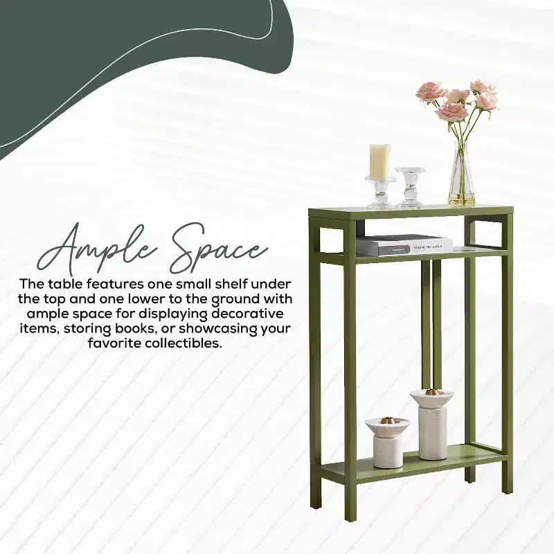 Kings Brand Furniture Narrow Console Sofa Table with Storage Shelves, Accent Side Table For Bedroom, Entryway, Hallway, Living Room, Foyer