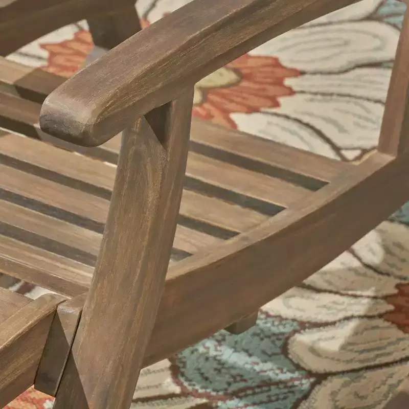 Sunview 2pk Acacia Wood Recliner Rocking Chairs: Patio Seating, Weather-Resistant - Christopher Knight Home