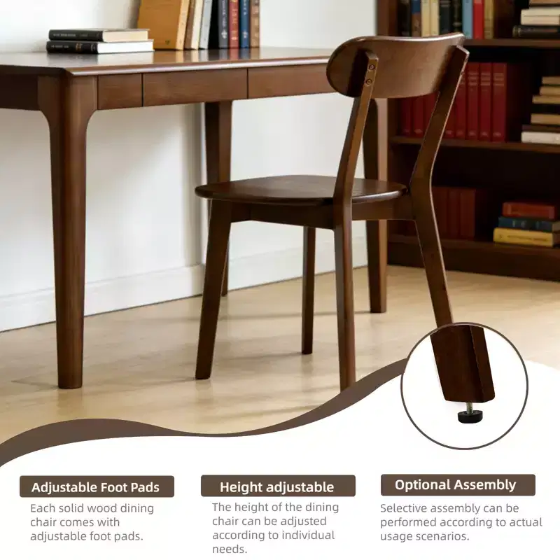 GDFStudio Dalton Mid Century Modern Solid Wood Dining Chairs with Ergonomic Curved Backrest (Set of 2)