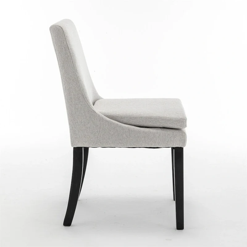 Modern Dining Chairs with Solid Wood Legs (Set of 2)