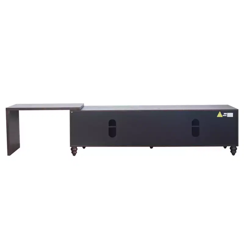 GDFStudio Mamie Modern 90 Wooden Extendable TV Stand with 2-Cabinets